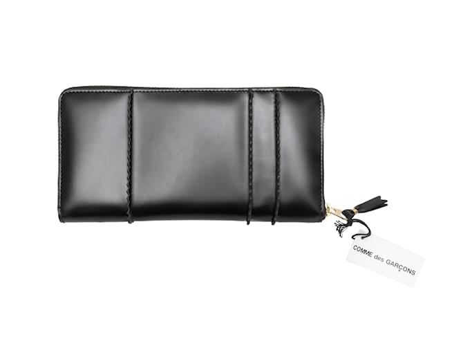 Black Comme Des Garcons Leather Continental Wallet Cuir Noir  ref.1238055