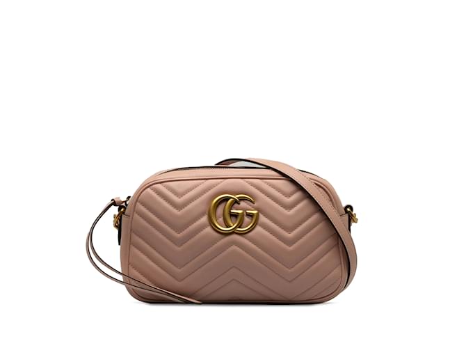 Pink Gucci Small GG Marmont Matelasse Crossbody Leather  ref.1238091