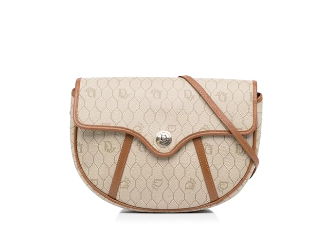 Beige Dior Honeycomb Crossbody Leather  ref.1238130