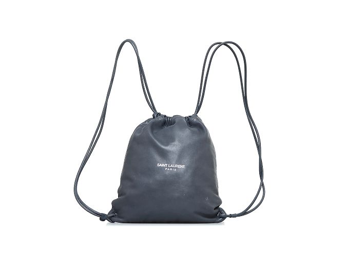 Mochila Saint Laurent Teddy Preta com Cordão