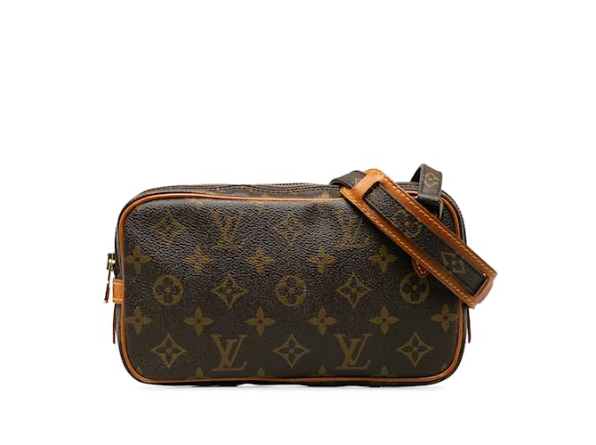 Brown Louis Vuitton Monogram Pochette Marly Bandouliere Crossbody Bag Cloth  ref.1238154
