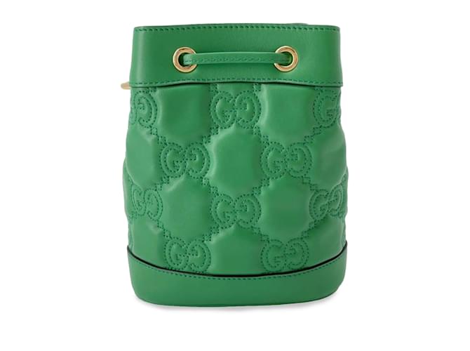 Green Gucci GG Matelasse Bucket Bag Leather  ref.1238157