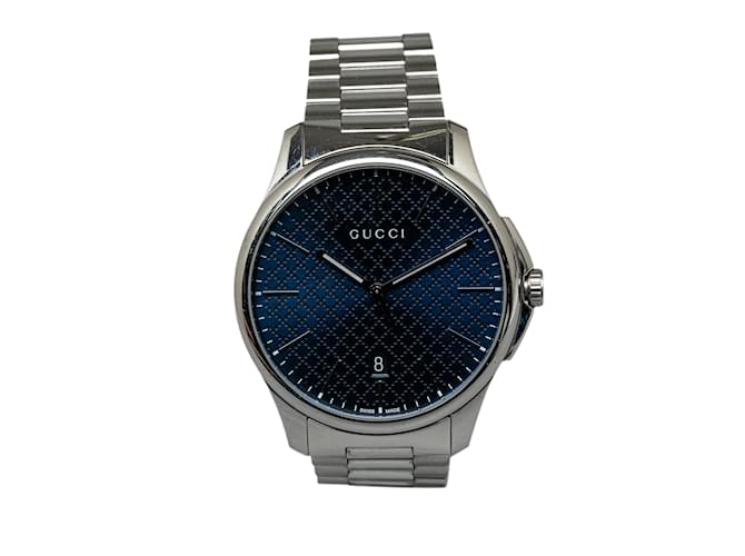 Reloj G-Timeless de acero inoxidable y cuarzo Gucci plateado con diamantes Plata  ref.1238163