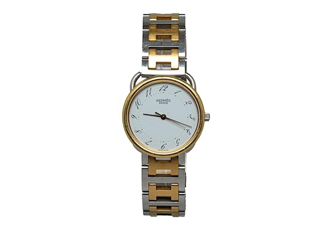 Silberne Hermès-Quarz-Edelstahl-Arceau-Uhr  ref.1238165