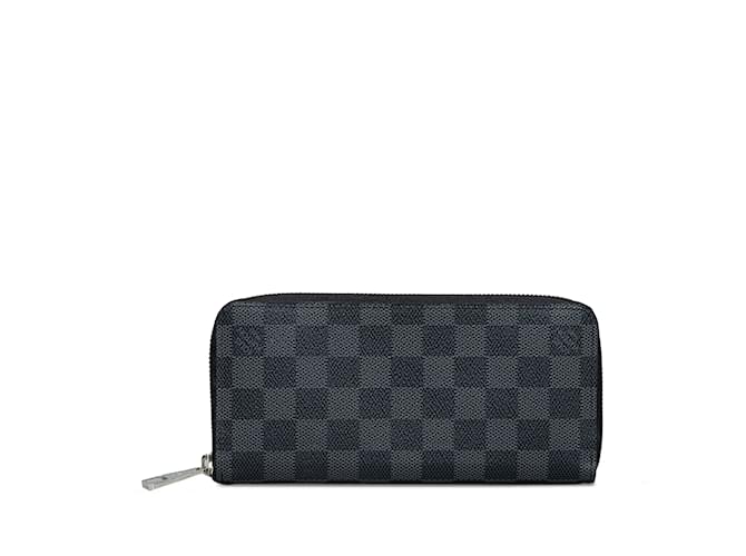 Black Louis Vuitton Damier Graphite Vertical Zippy Wallet Cloth  ref.1238171
