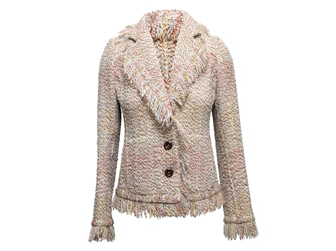 Beige & Multicolor Missoni Wool Knit Blazer Size IT 40  ref.1238179