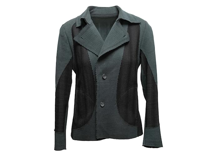 Ardoise et noir Issey Miyake Veste en tricot Taille 2 Synthétique  ref.1238184