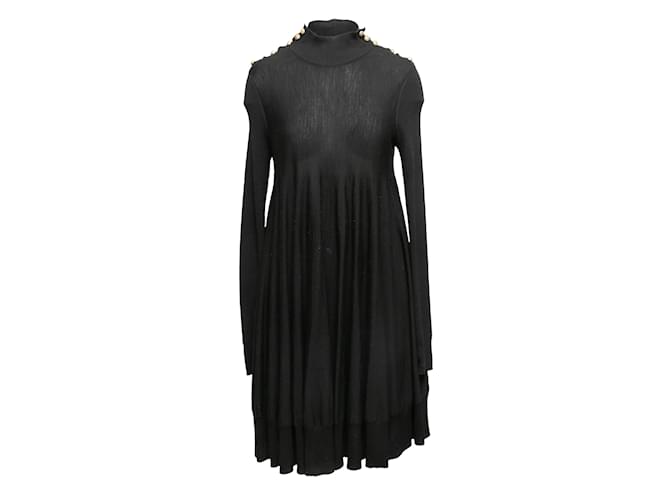 vintage Noir Alexander McQueen Robe en laine légère Taille US L  ref.1238186