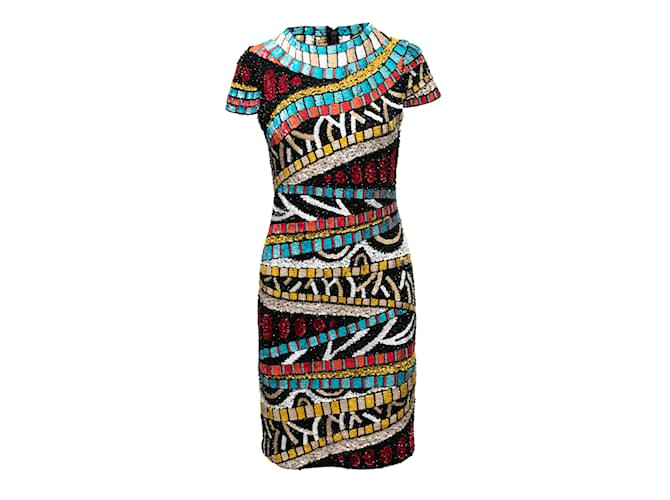 Robe perlée noire et multicolore Alice + Olivia Taille US 10 Synthétique  ref.1238188