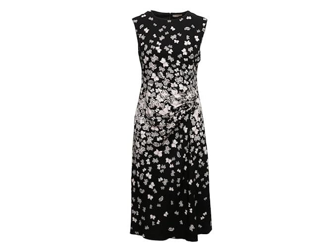 Schwarz-weißes Bottega Veneta Kleid mit Schmetterlingsdruck, Größe EU 42 Synthetisch  ref.1238189