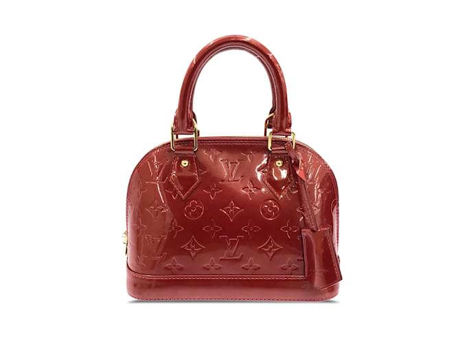 Red Louis Vuitton Monogram Vernis Alma BB Satchel Leather  ref.1238217