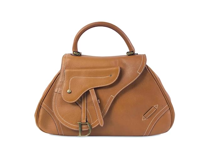 Saddle Bolsa de sela vintage marrom Dior de edição limitada Couro  ref.1238231
