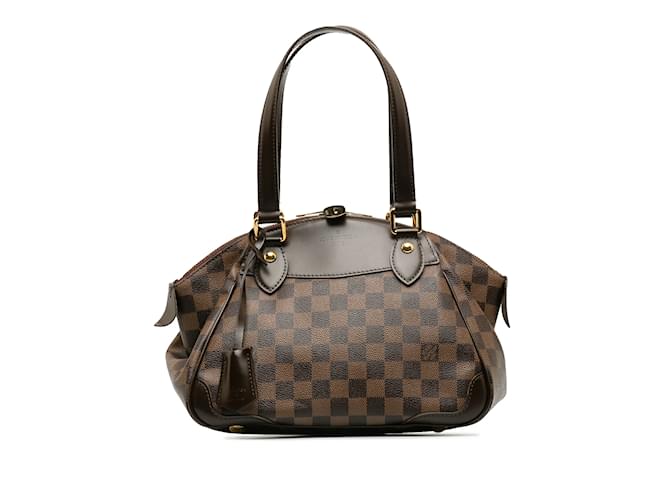 Sac à main marron Louis Vuitton Damier Ebene Verona PM Cuir  ref.1238232