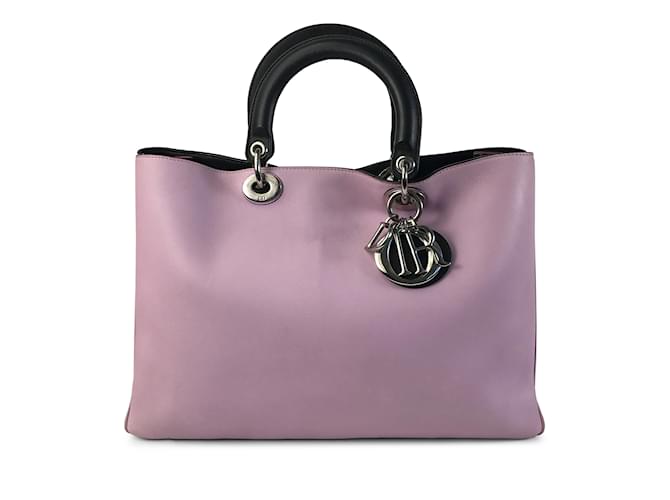 Bolso satchel Diorissimo grande Dior morado Púrpura Cuero  ref.1238236