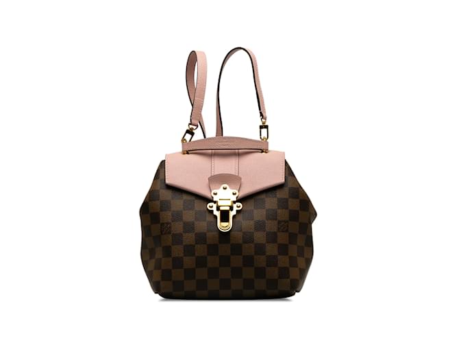 Brown Louis Vuitton Damier Ebene Clapton Backpack Leather  ref.1238238