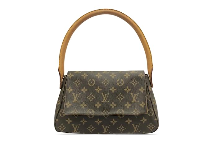 Looping Mini bolsa de ombro Louis Vuitton com monograma marrom Couro  ref.1238239
