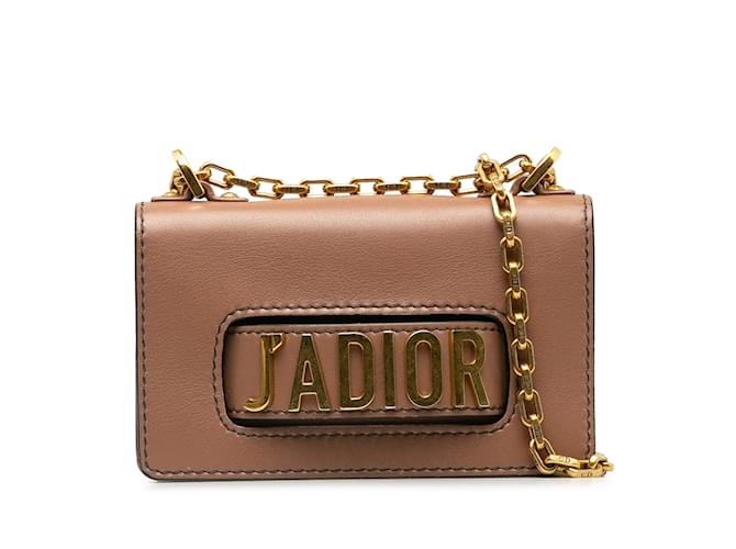 Bolsa de ombro com aba de corrente Rosa Dior Mini JaDior Couro  ref.1238273