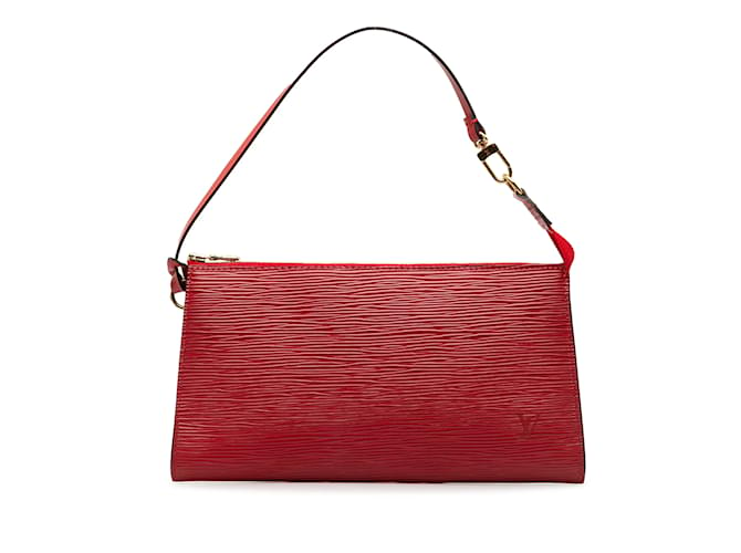 Rosso Louis Vuitton Epi Pochette Accessori Baguette Pelle  ref.1238278