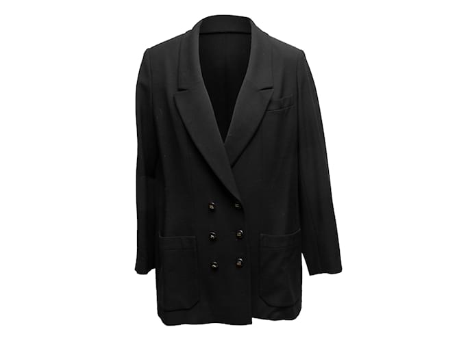 Autre Marque Vintage Black Chanel Boutique Blazer Size US L Synthetic  ref.1238285