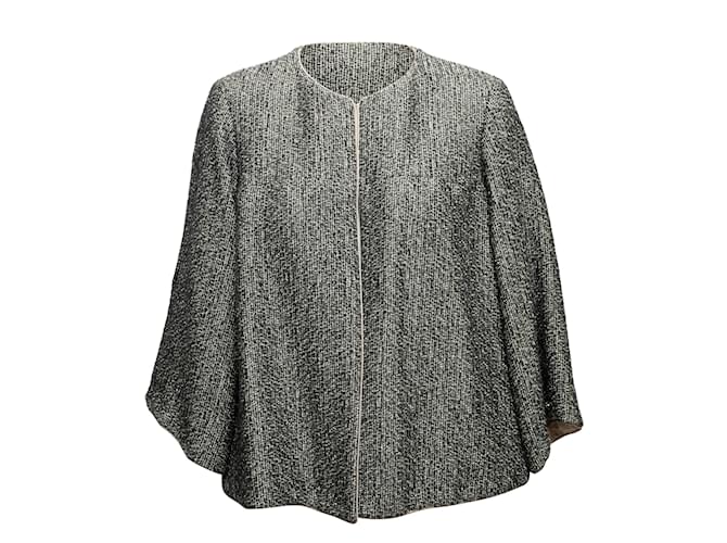 Schwarze und mehrfarbige Chanel-Tweed-Jacke aus Alpaka-Mischung, Größe FR 44 Wolle  ref.1238288