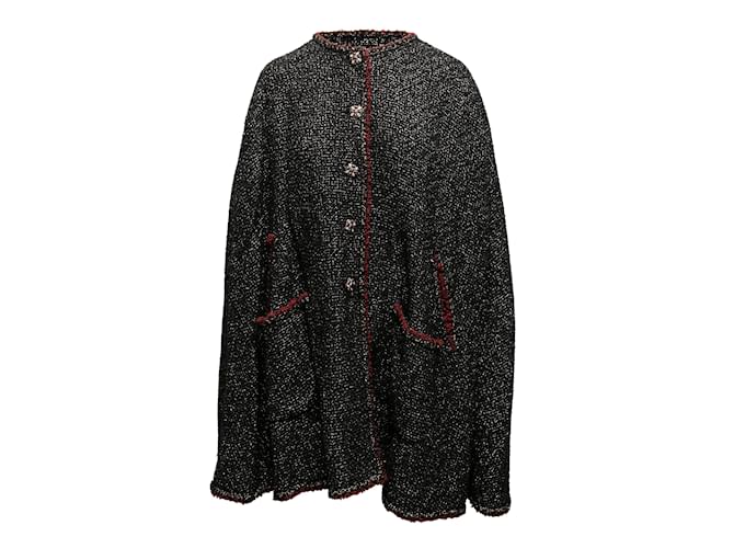 Black & Red Chanel Fall/Winter 2006 Metallic Reversible Cape Size O/S Tweed  ref.1238290