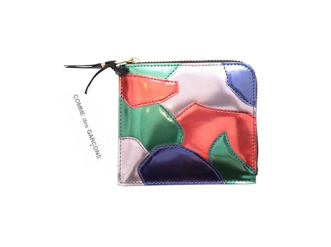 Multicolor Comme Des Garcons Patent Patchwork Wallet Multiple colors Leather  ref.1238291