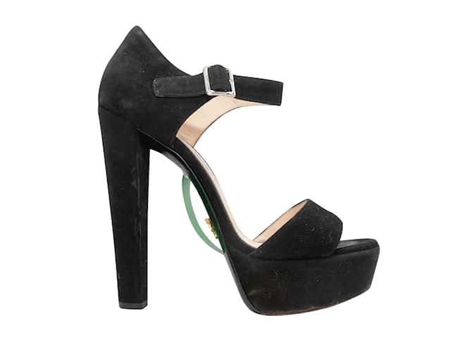 Black Prada Suede Platform Sandals Size 37  ref.1238300