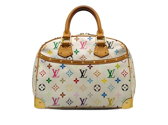 Weiße Trouville-Handtasche mit mehrfarbigem Louis Vuitton-Monogramm Leder  ref.1238366