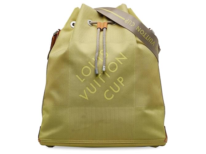 Bucket Bolso bombonera voluntario Louis Vuitton Damier Geant LV Cup verde Cuero  ref.1238368