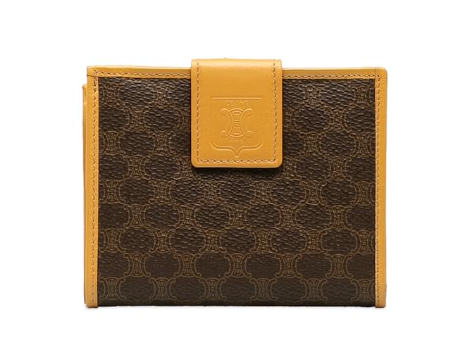 Céline Brown Celine Macadam Small Wallet Leather  ref.1238369