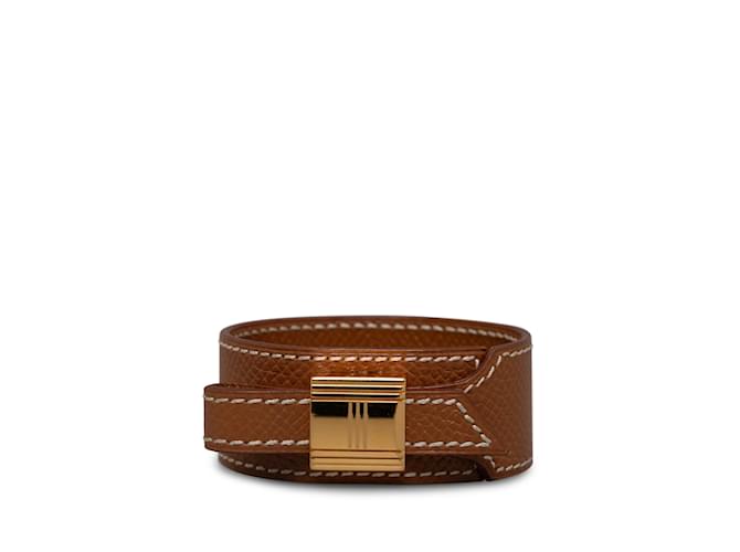 Hermès Brown Hermes Leather Artemis Wrap Bracelet  ref.1238378
