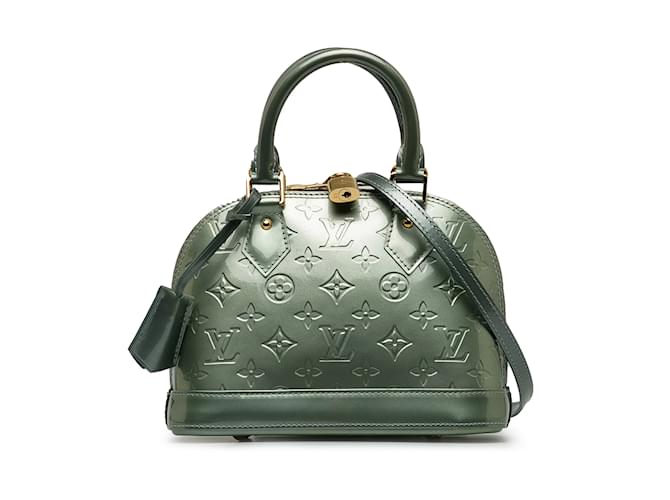 Green Louis Vuitton Monogram Vernis Alma BB Satchel Leather  ref.1238407
