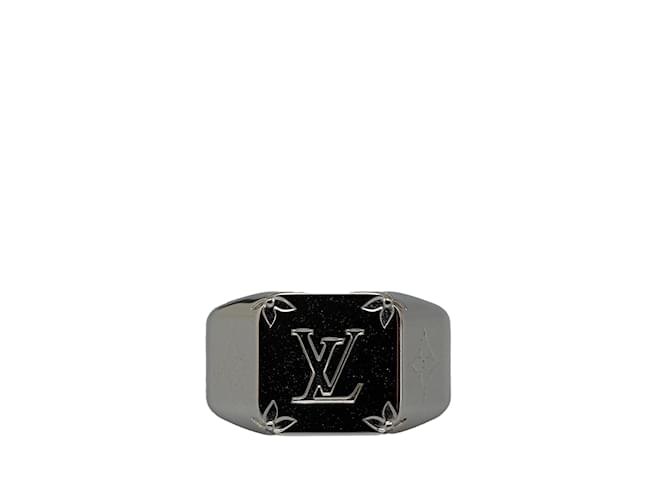 Anello con sigillo Louis Vuitton in argento Metallo  ref.1238431