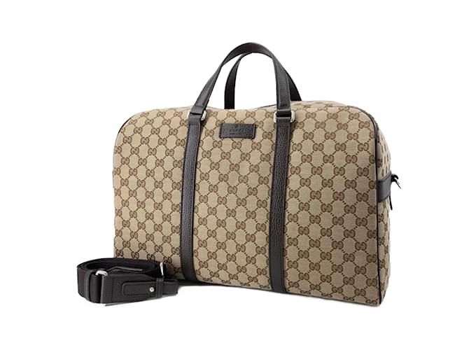 Brown Gucci GG Canvas Travel Bag Leather  ref.1238436