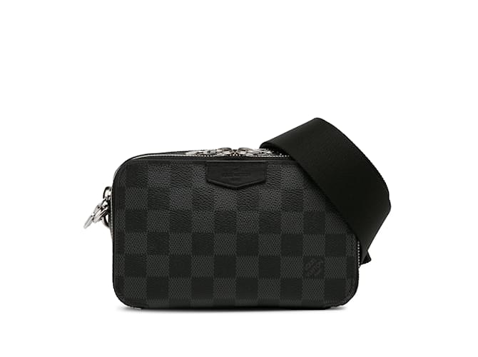 Bolso bandolera Louis Vuitton Damier Graphite Alpha Wearable Wallet negro Lienzo  ref.1238445
