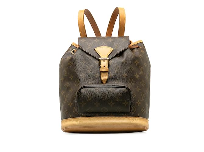 Brown Louis Vuitton Monogram Montsouris MM Backpack Leather  ref.1238461