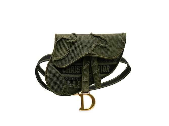 Green Dior Camouflage Saddle Belt Bag Cloth  ref.1238466