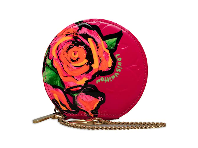 Portamonete rosa Louis Vuitton con monogramma Vernis Roses  ref.1238470