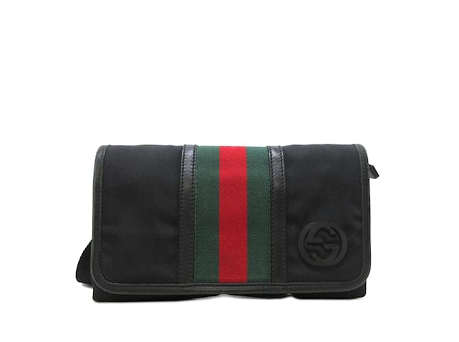 Black Gucci Interlocking G Web Belt Bag Cloth  ref.1238486