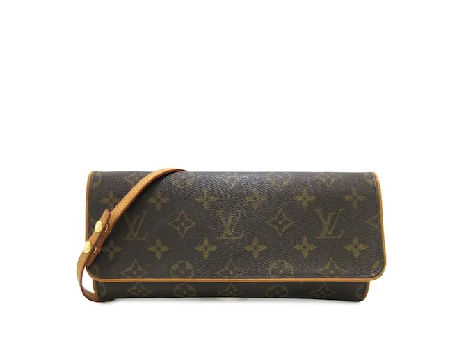 Bolsa Louis Vuitton Monogram Pochette Twin GM Marrom Marrom Couro  ref.1238488