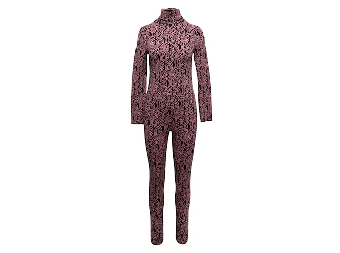 Black & Pink Prada 2021 Virgin Wool Knit Bodycon Jumpsuit Size IT 38  ref.1238506