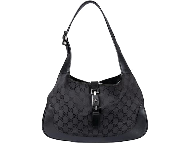Gucci GG Monogram Jackie Handbag Black Cloth  ref.1238547