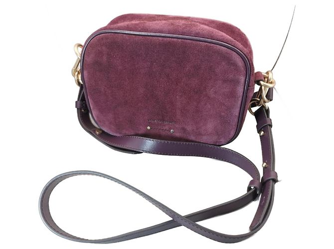 Bolsa tiracolo Vanessa Bruno em couro nobuck ameixa