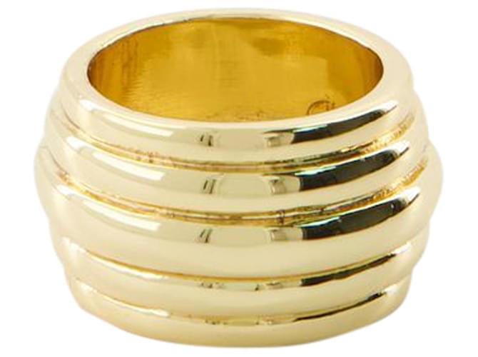 Grober gerippter Ring Goldring - ANINE BING - 14k Vergoldetes Messing – Gold Golden Metallisch Metall  ref.1238576