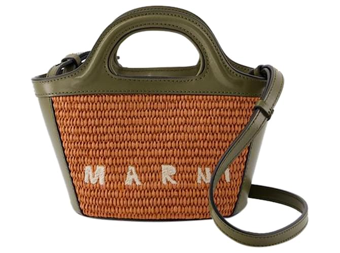 Micro Bourse Tropicalia - Marni - Coton - Brique/olive Marron  ref.1238589