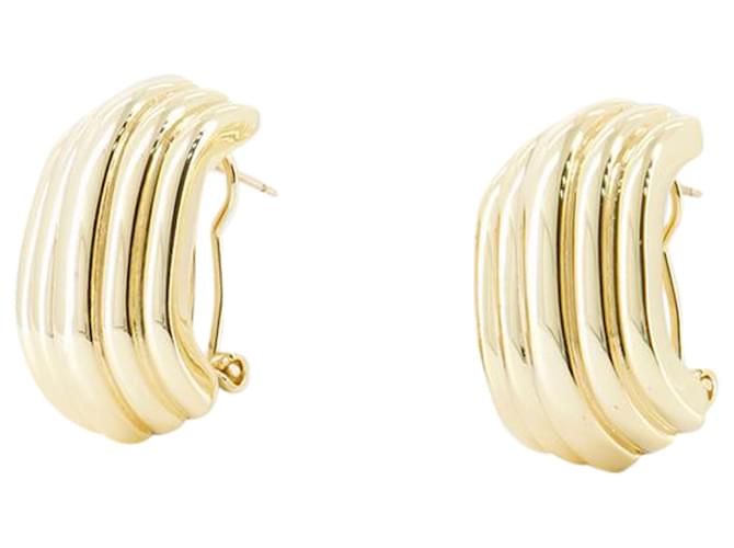 Chunky Ribbed Earrings - ANINE BING - Metal - Gold Golden Metallic  ref.1238593