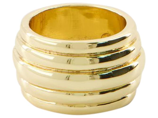 Grober gerippter Ring Goldring - ANINE BING - 14k Vergoldetes Messing – Gold Golden Metallisch Metall  ref.1238596