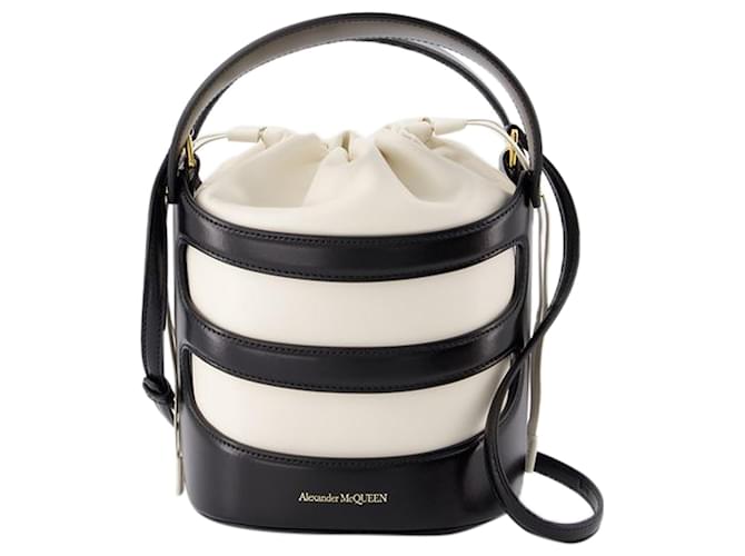 Rise Bag - Alexander McQueen - Leather - Black/ivory Pony-style calfskin  ref.1238600