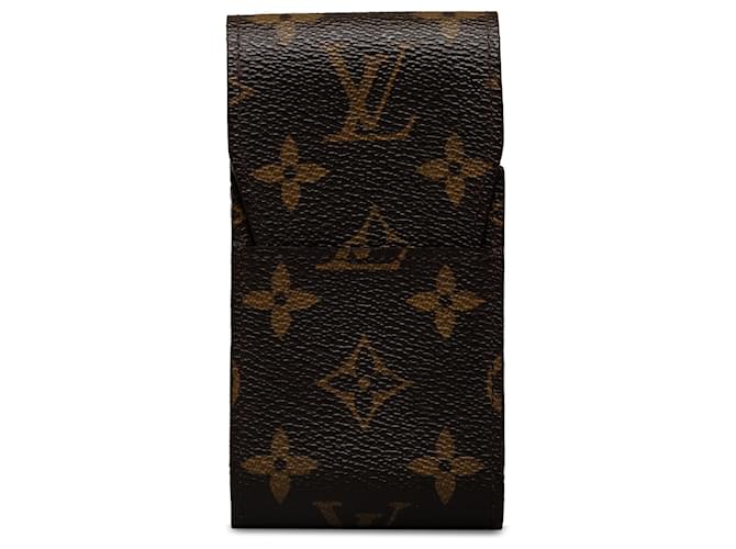 Portasigarette monogramma marrone Louis Vuitton Tela  ref.1238682