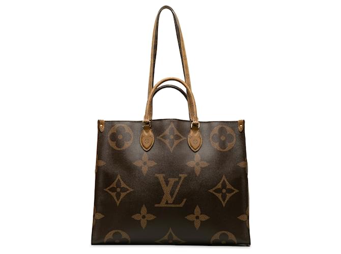 Louis Vuitton Brown Monogram Reverse Giant Onthego GM Cloth  ref.1238730